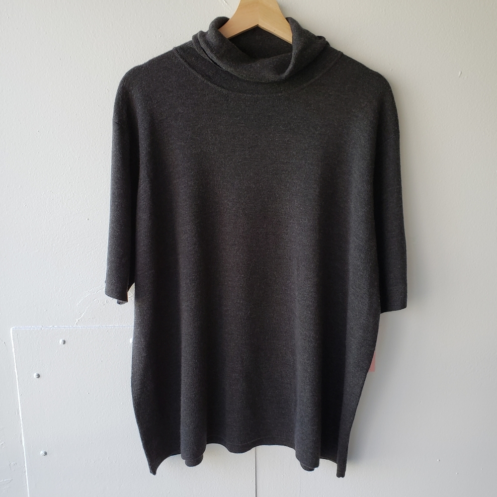 Eileen Fisher Merino Wool Turtleneck Size 3X Gray NWT